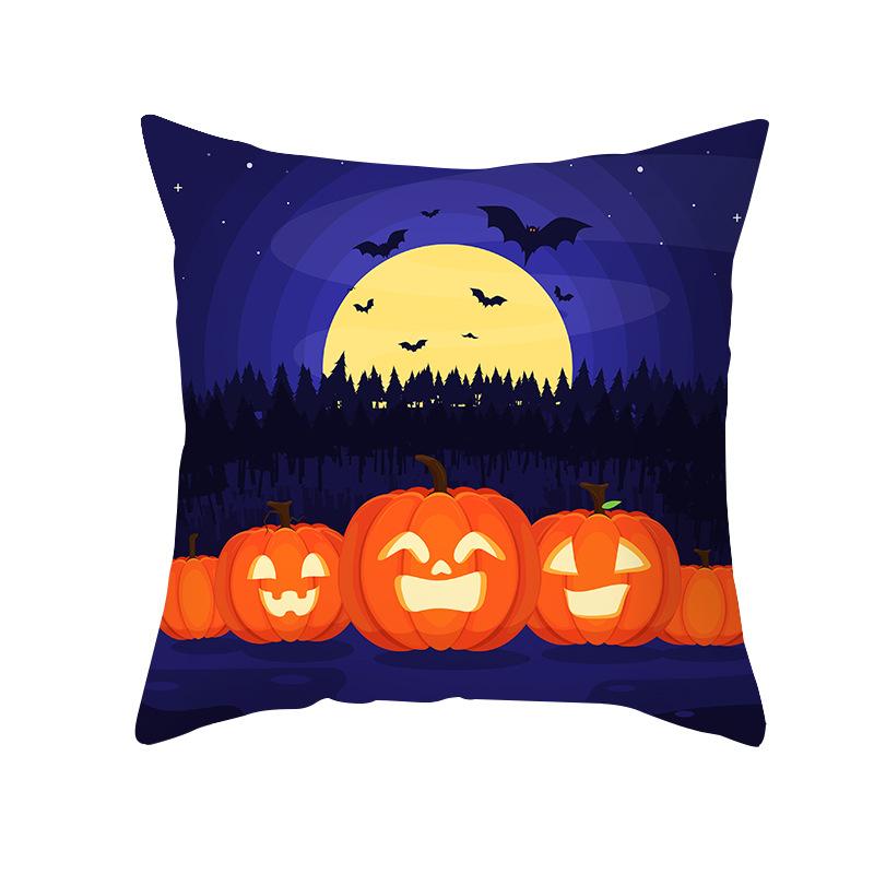 Хэллоуин Наволочка Мультяшная Голова Тыквы Замок Персиковый Бархат Подушка Предметы Дома