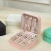 Travel Jewelry Organizer Box Portable Faux Leather Case for Earrings Necklaces Rings Bracelets Compact Storage for Women Girls