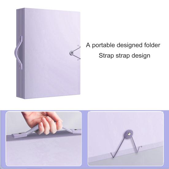 Фотоальбом со стразами A3, 60 страниц, прозрачные карманы, дизайн с пряжкой, удобная защита при переноске, устойчивая к трещинам папка