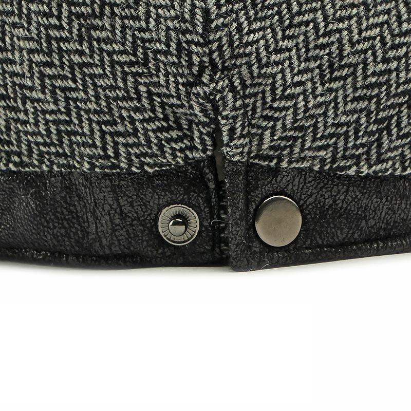 Осенне-зимняя теплая шапка мужская берет британская ретро шерстяная кепка с козырьком