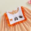 Citgeett Autumn Infant Baby Girl Fall Bodysuit Stripe Long Sleeve Ruffled Collar Jumpsuit Casual Clothes