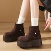Ретро европейская станция короткие ботинки зимние ботинки 2025 зима новый толстоподошвенный бархатный утолщенный теплый хлопок обувь модная девушка