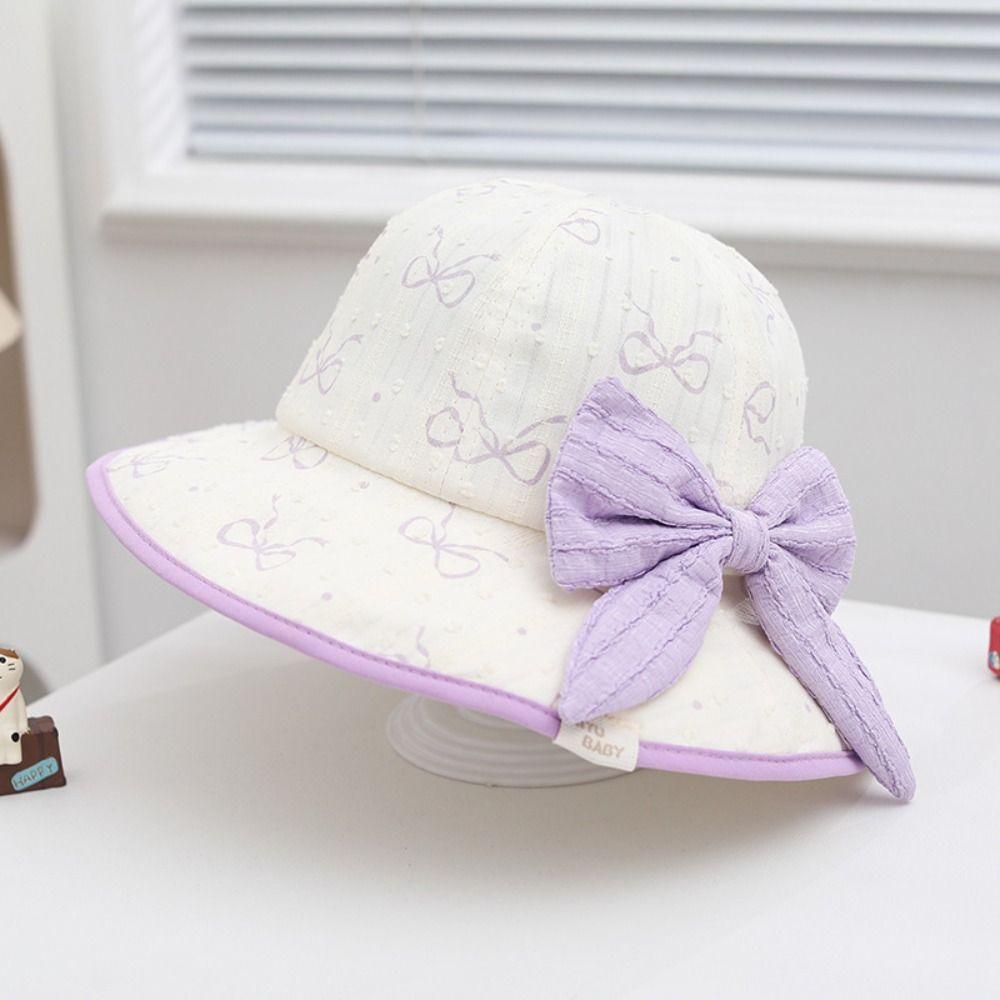 Kawaii Baby Fishermen Hat Bowknot Kids Bucket Hat Sunscreen Children Sun Hat Apparel Accessories