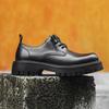 Большие повседневные кожаные туфли мужские новые 2024 года на толстой подошве круглые низкие ботинки Martin 5691-J