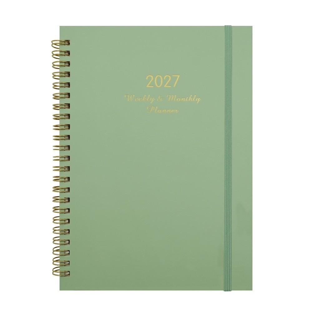 Solid Color 2027 Weekly Planner Twin Wire Binding A5 Agenda Book Business Meeting