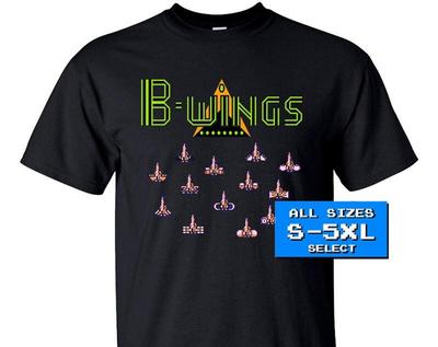Футболка B-Wings Ships screen ЧЕРНАЯ все размеры S-5XL 100% хлопок NES Famicom игра Nintendo
