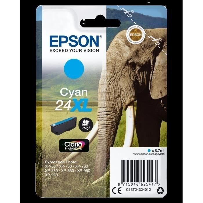Epson T2432 XL Cyan Ink Cartridge - Elephant (C13T24324012)