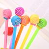 Back To School Season 10pcs 0.5mm Candy Lollipop Shape Gel Pen Creative Learning Stationery Office Signature Pen Cute Silicone Head Water-based Pen