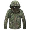 Men's Softshell Waterproof Camouflage Jacket Windproof Fleece Tactical Jacket Warm Army Military Uniform Coat Outdoor Hooded Camo Hunting Clothes