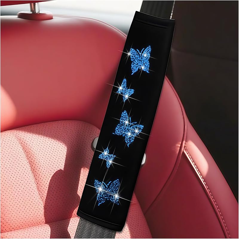 2PCS Car Seat Belt Covers, Polyester Fiber Vehicle Seatbelt Cushion Pad Protector, Automotive Safe Strap Cover Pad Help Protect Neck And Shoulder,