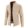 2024 Autumn/Winter New Plush and Thickened Stand Collar Jacket Jacket Half High Neck Knitted Cardigan Sweater for Men