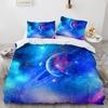 Galaxy Planet King Queen Duvet Cover Universe Sky Bedding Set 3D Blue Earth Outer Space Astronomy 2/3pcs Polyester Quilt Cover