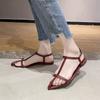 Мода 2025 Лето Новый Стиль Пряжка Модные Сандалии-стринги для Женщин Повседневные Трендовые Удобные Низкий Каблук Сандалии Женские Каблуки Женские