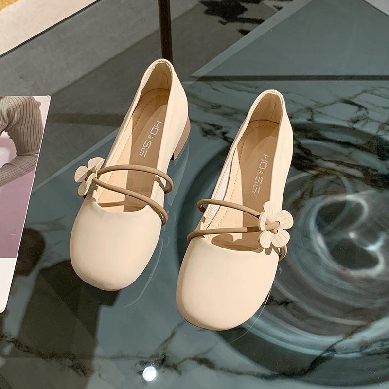JX flat-soled single shoes gentle shoes new grandma shoes with skirt one pedal Mary Jane Doudou shoes