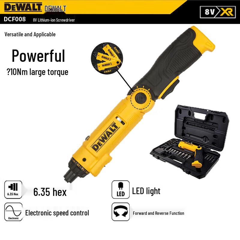 Беспроводная отвертка DeWalt 8V вилка CN (адаптер в комплекте)