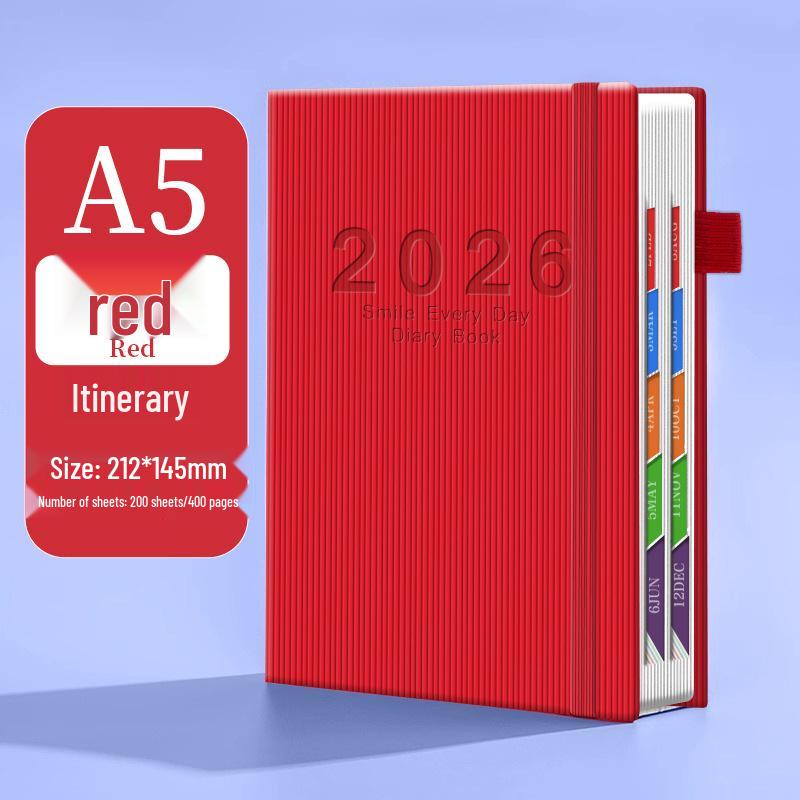 Ежедневник 2026 Планировщик эффективности: Новая модель ручного переплета, сувенирная лента, канцелярский ежедневник для эффективного использования в офисе