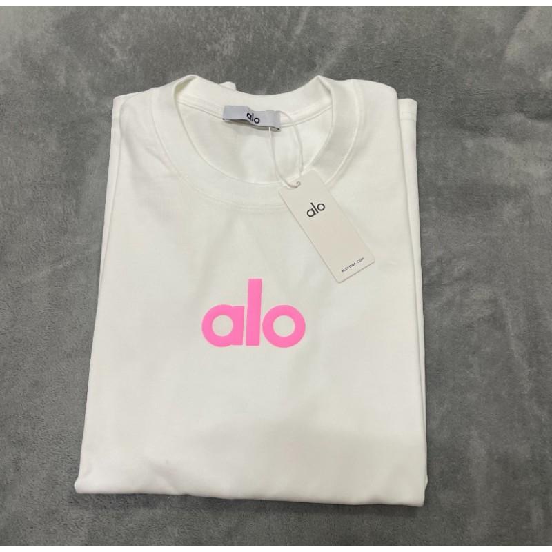 ALO Cotton Loose Fit Unisex Crew Neck Tee Streetwear Casual Top
