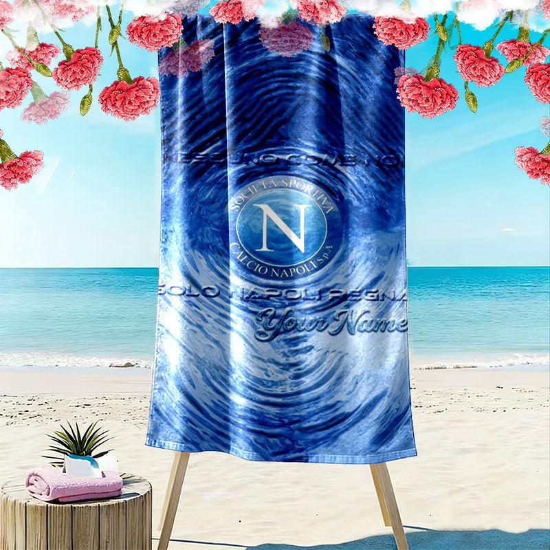 SSC Napoli Custom Name Print Beach Towel, Large Soft Quick Dry Towel for Beach Camping Swimming