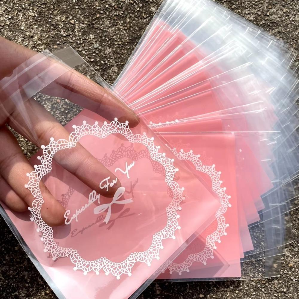 100 шт. Пластиковые пакеты для конфет и подарков Розовые Пакеты для упаковки печенья и выпечки Хлеб Тосты