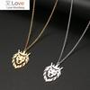 316l Stainless Steel Personality Lion Crown Pendants Necklace For Brave Men Punk Hip Hop Style Best Party Gifts For Boyfriend