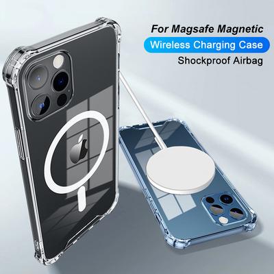 Оригинальный прозрачный магнитный чехол для телефона Magsafe Apple iPhone 14 13 12 11 Pro Max противоударный чехол аксессуары для беспроводной зарядки
