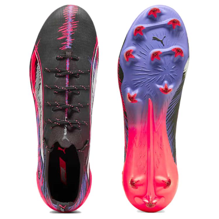 Formula 1 x Puma Ultra 5 Ultimate FG Коллекция Full Throttle Мужские Кроссовки Черный Белый Sunset-Glow 108066-01