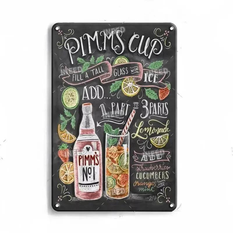 Retro Gin and Tonic Metal Sign Poster 8 X 12 Inch Decorative Plaque for Bar Kitchen Home Wall Decor