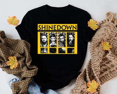Shinedown Группа Любитель Музыки Плотный Хлопок Черный Унисекс Классическая Футболка EN761 Унисекс Футболка