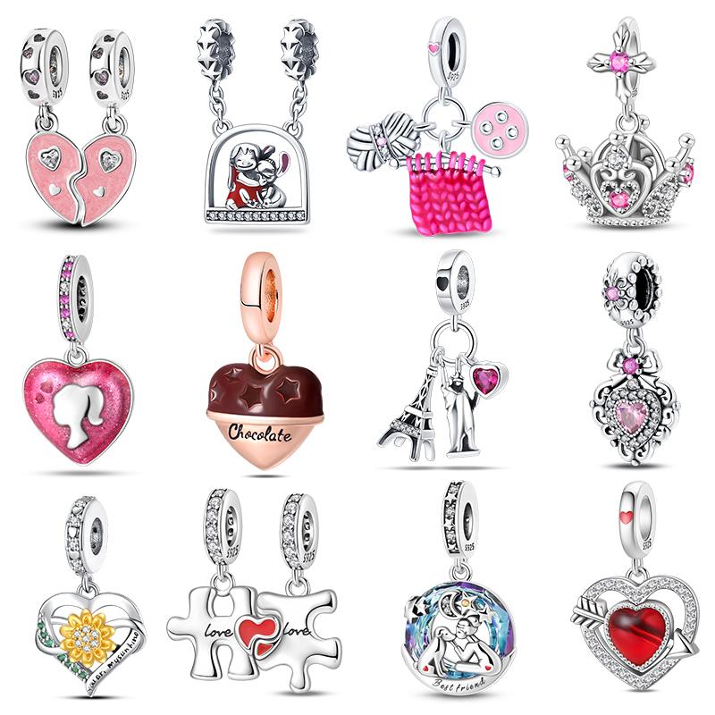 New Copper Romantic Love Theme Series Charm For 3Mm Original Bracelet Necklace Women Luxury Diy Holiday Jewelry Gift