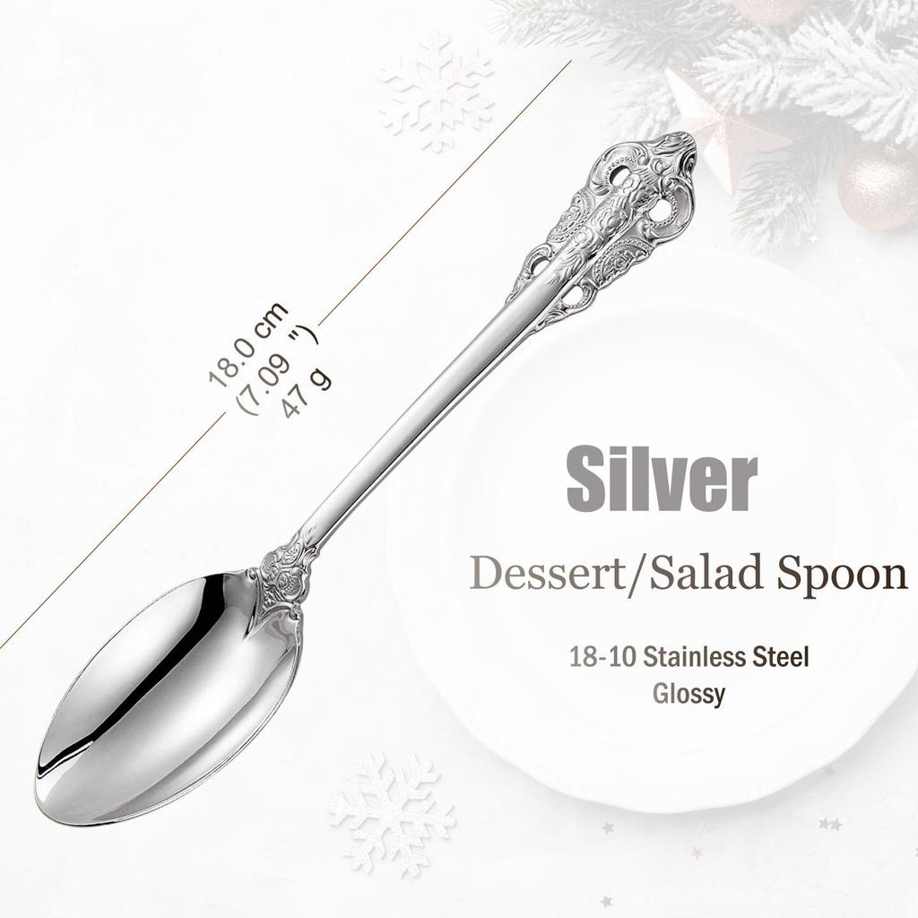 Набор столовых приборов из нержавеющей стали серебристого цвета, винтажные столовые приборы, ручки с полостью, столовое серебро для свадьбы, барокко, 18/10, глянцевое золото