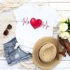 Fashion Women T-Shirts Graphic Baseball Basketball Heartbeat Tops Femme Tshirt Harajuku Summer O-Neck Casual Tee Ladies Clothing