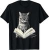 Cat Bookworm Reading Book Funny Graphic T-Shirt unisex T-Shirt