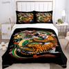 Fashion Dragon and Tiger Battle All Season Duvet Cover Bedding Sets Soft Quilt Cover and Pillowcases Single/Double/Queen/King