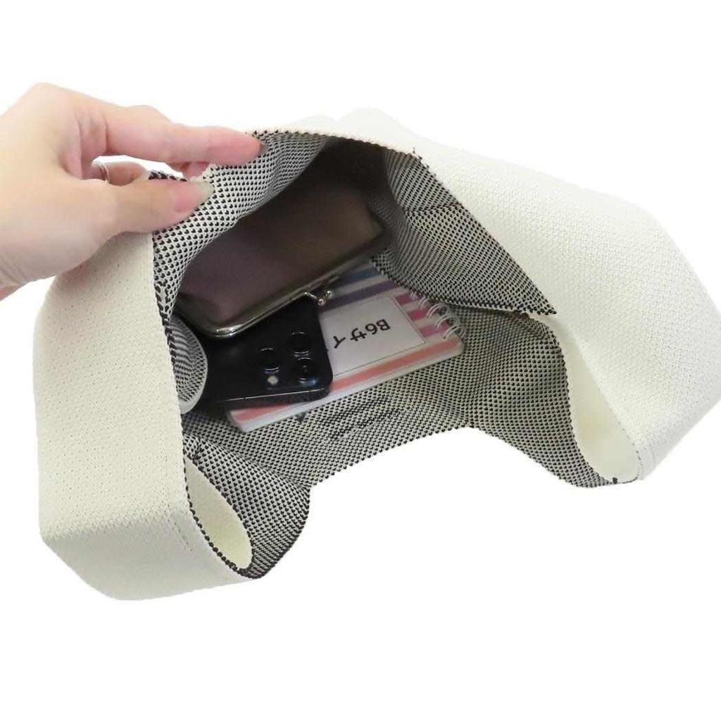 Marimo Craft Вязаная сумка-тоут Миффи W200 x H400 x D100 мм, Лицо, Слоновая кость, (DBM-2640)