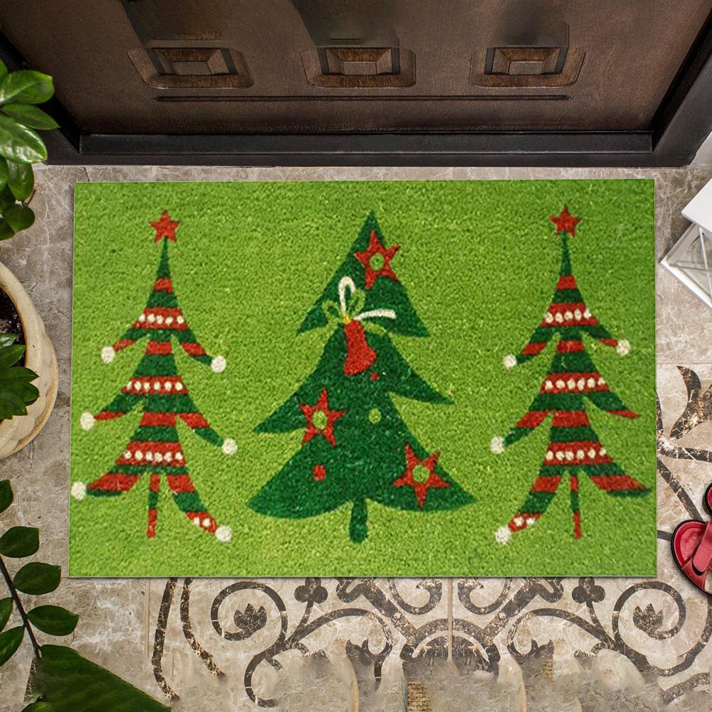 Рождественский коврик для двери Xmas Фланелевый коврик для пола С Рождеством Коврик для входной двери дома Противоскользящий ковер для пола для гостиной