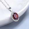 Серебряный кулон S925 из Кореи, овальный, гранатово-красный, простые модные аксессуары