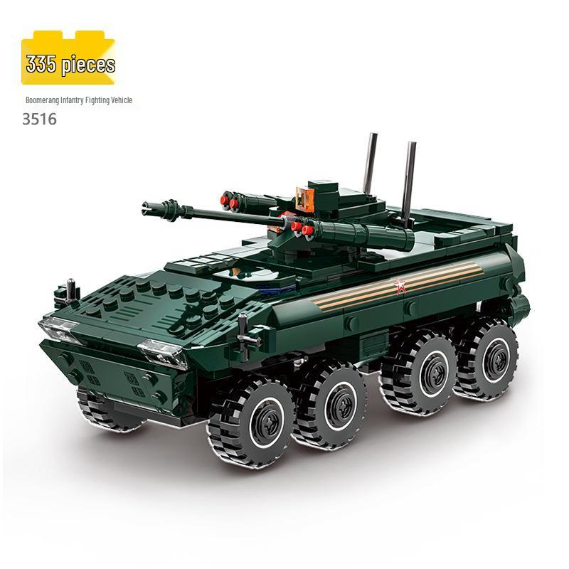 Children's Military Tank & Rocket Building Blocks Kit - Interlocking Toy for Boys