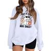 Женская модная толстовка с круглым вырезом и длинными рукавами на Хэллоуин с маленьким принтом