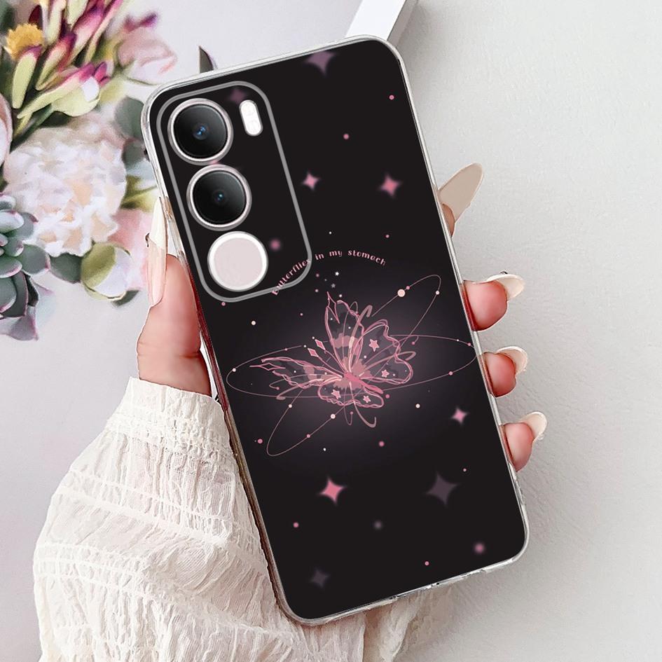 Silicone Case For Vivo Y19s V2419 Cover Lovely Cat Butterfly Cartoon Soft Back Protective Shell For Vivo Y19s 4G Y 19s TPU Coque