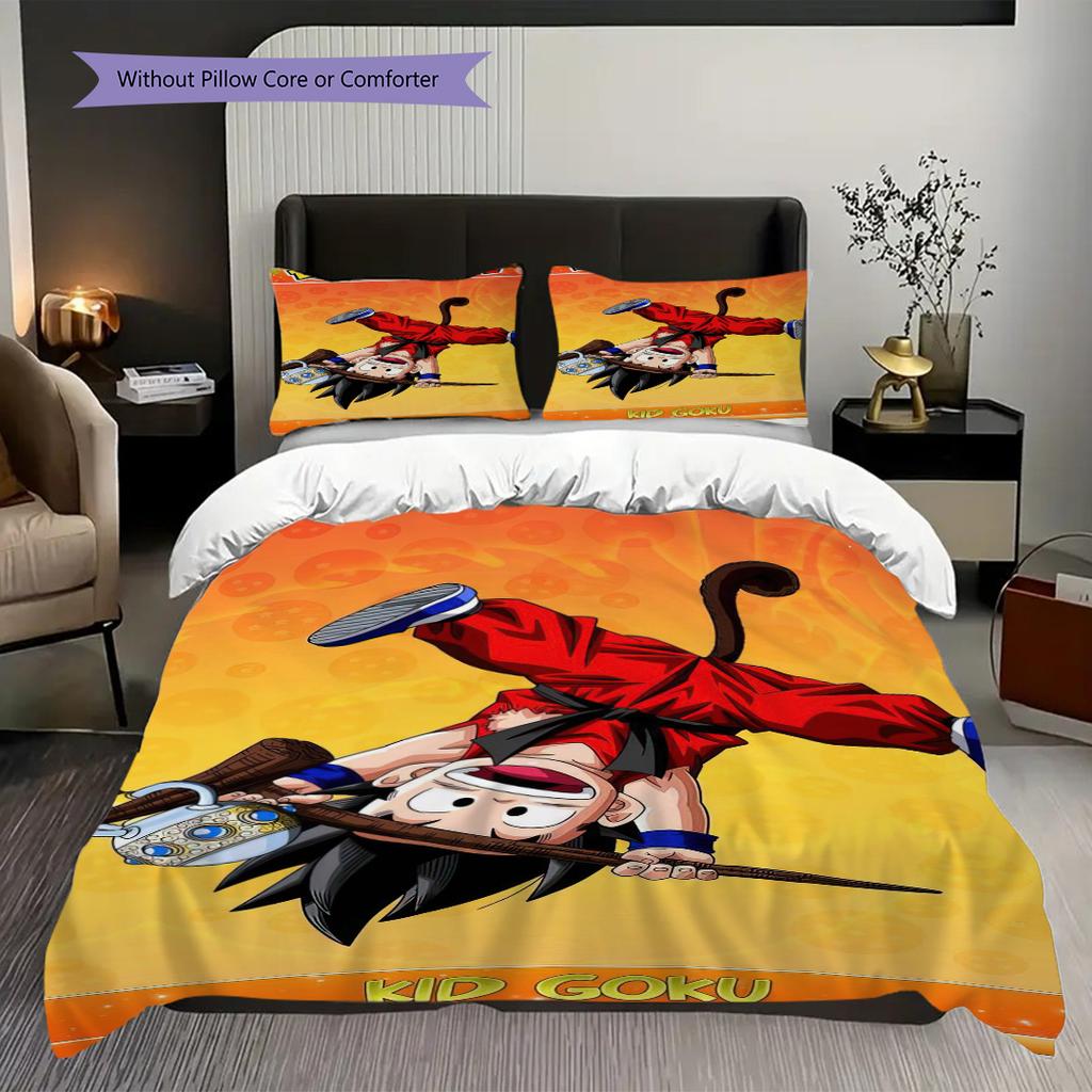 1PC Dragon Ball pattern Bedding Quilt Set Quilt Cover Pillowcase Home Decoration Birthday Gift (1 * duvet cover + 2 * pillowcase, without core)