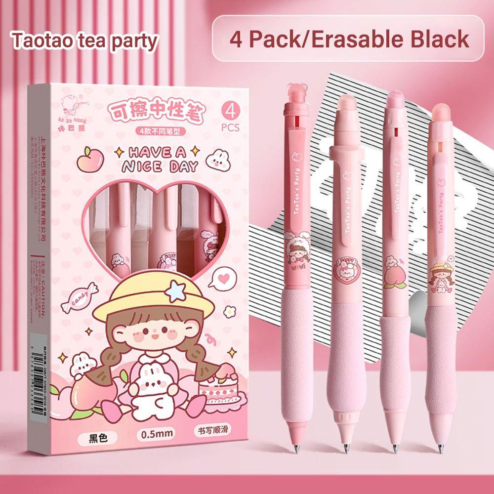 4PCS/Box Erasable Gel Pen Soft Cloud Grip Erasable Pen Creative Writing Tools  School Office