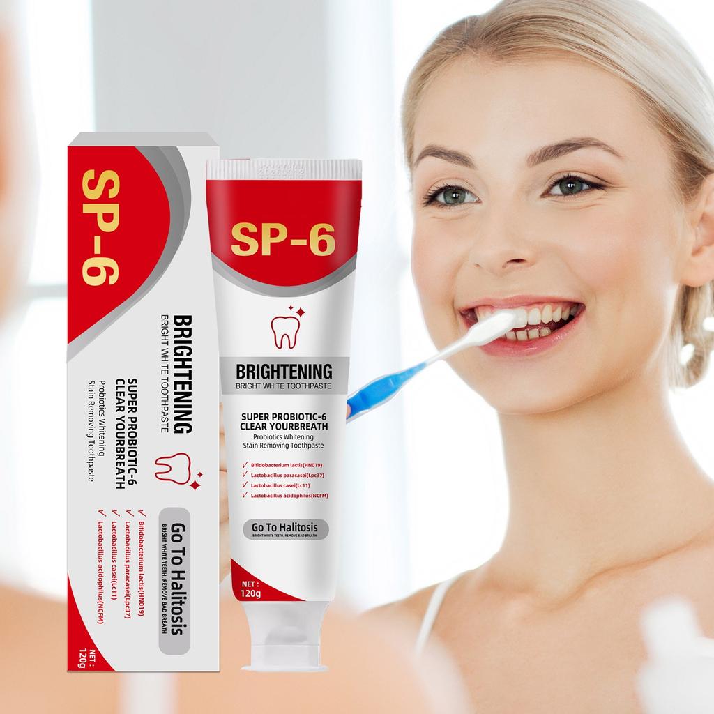 Sp 6 Ultra Whitening, Зубная паста Sp 6, Ультра отбеливающая зубная паста Sp - 6, Пробиотическая осветляющая зубная паста, Зубная паста для глубокого очищения
