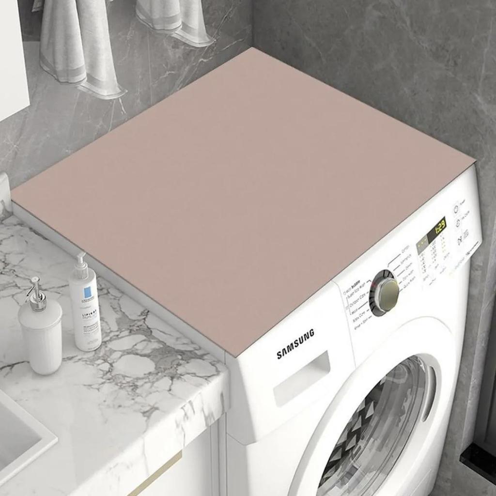Solid Color Diatom Mud Washing Machine Cover Pad - Water-Absorbing, Non-Slip, Dust & Dirt Resistant Refrigerator or Countertop Mat