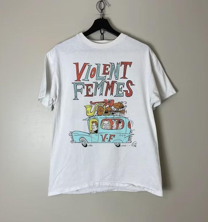 Violent Femmes Выступят в Новой Зеландии Ретро футболка, хлопок TE7278 Унисекс Футболка