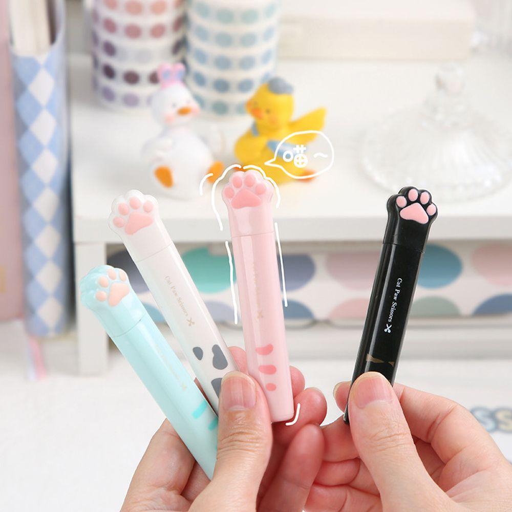 Portable Mini Novelty Girl Gift Folding Design Hand Scissors Stainless Steel Cat Paw Scissors