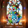 Yousheng Cute Snowman Suncatcher Acrylic Stained Glass Window Hanging Ornament for Christmas Car Indoor Outdoor Decor