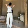 Женские широкие джинсы Sickle Retro White (Стиль 3049)