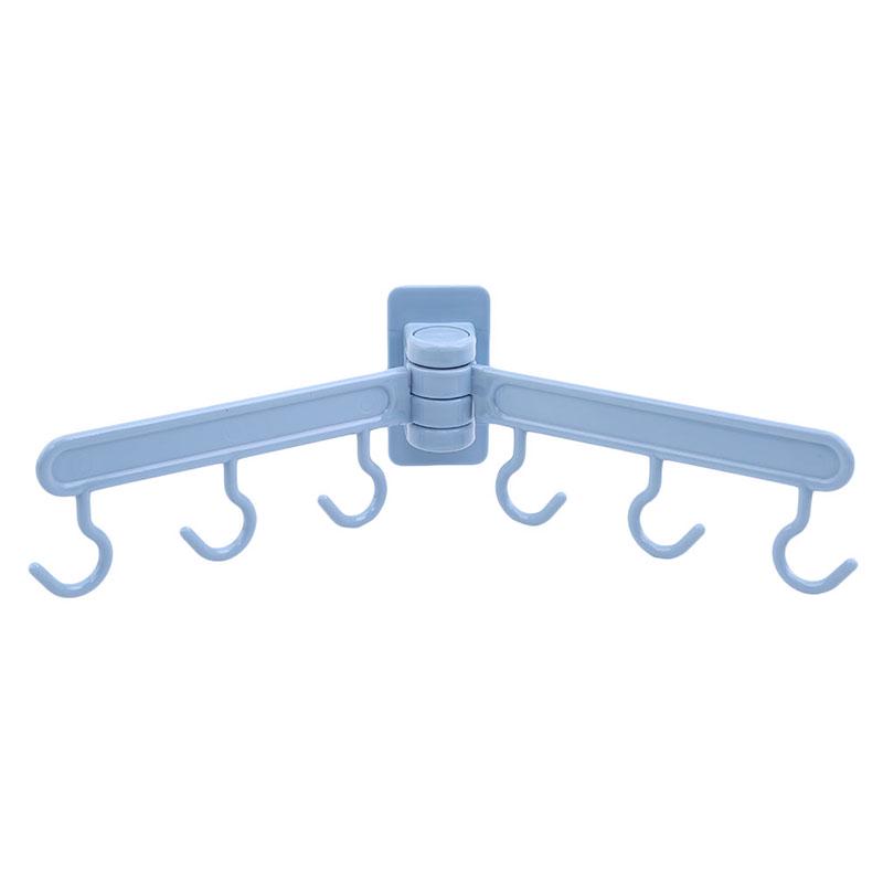 6 Hook Door Cabinet Wall Shelf Bathroom 180 Degree Rotate Strong Sucker Hanger Storage Hooks Rack