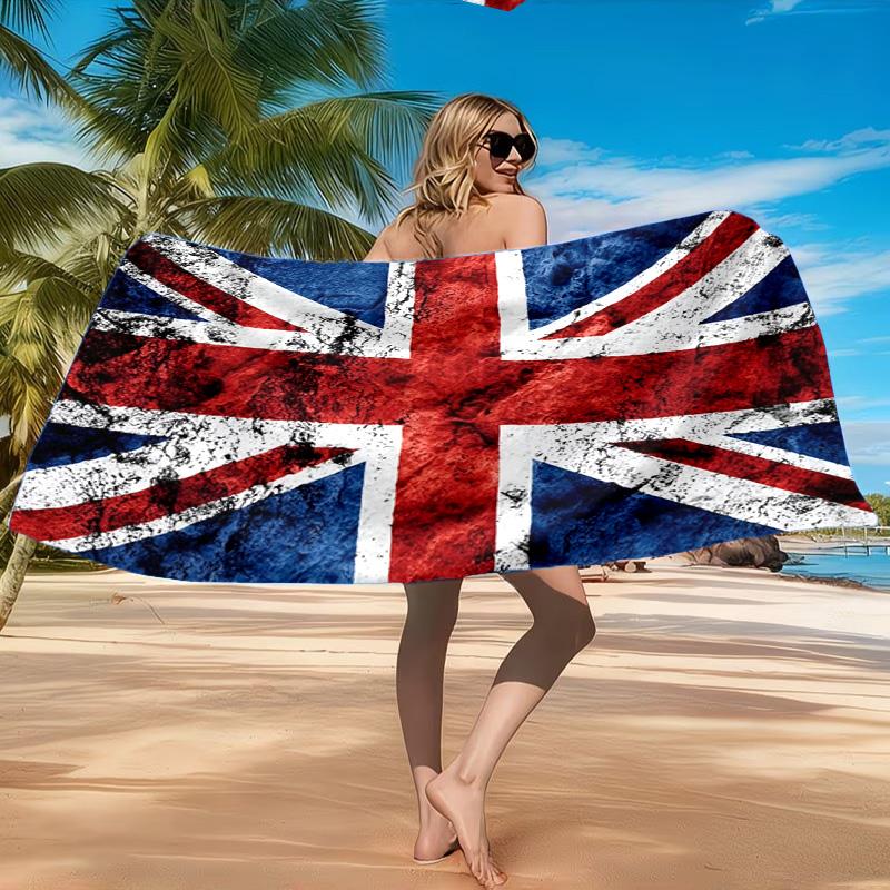 British Flag Artwork Beach Towel, Quick-drying, Easy to Care for, Suitable for Both Fitness and Beach Vacations,Sports Essential