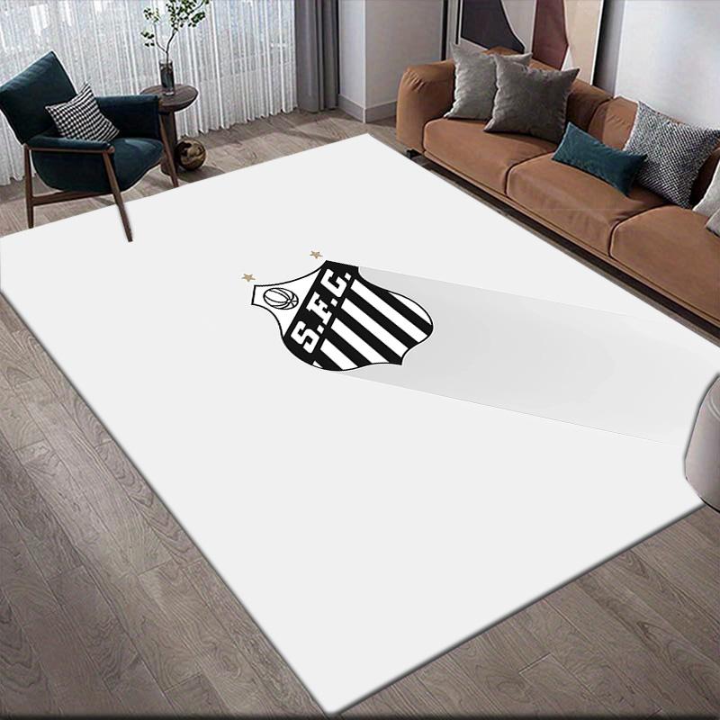 Santos FC2 Flannel Pattern Square Carpet,Area Rug,Carpet Rug for Living Room Bedroom Sofa Playroom Decor,Non-slip Floor Mat